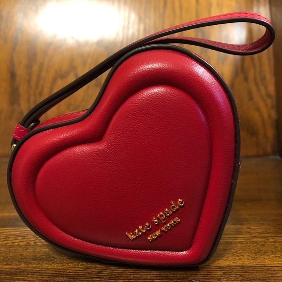 NWT-Kate Spade-Pitter Patter Heart ❤️Convertible Coin Purse-Perfect Cherry-$128 - Picture 1 of 16